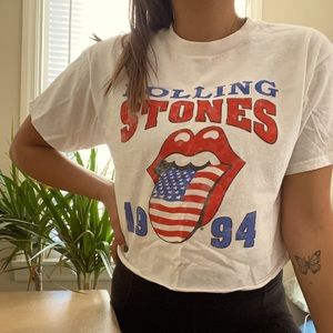 Rolling Stones cropped band tee